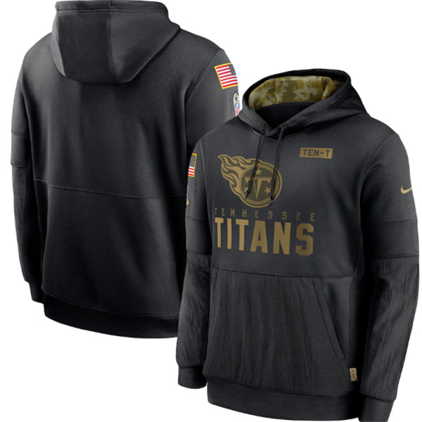 Men's Tennessee Titans Black Salute To Service Sideline Performance Pullover Hoodie 2020